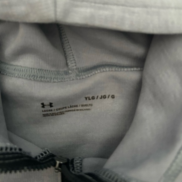 Under Armour Youth 1/4 Zip Hoodie White Grey Size Large - Picture 3 of 3